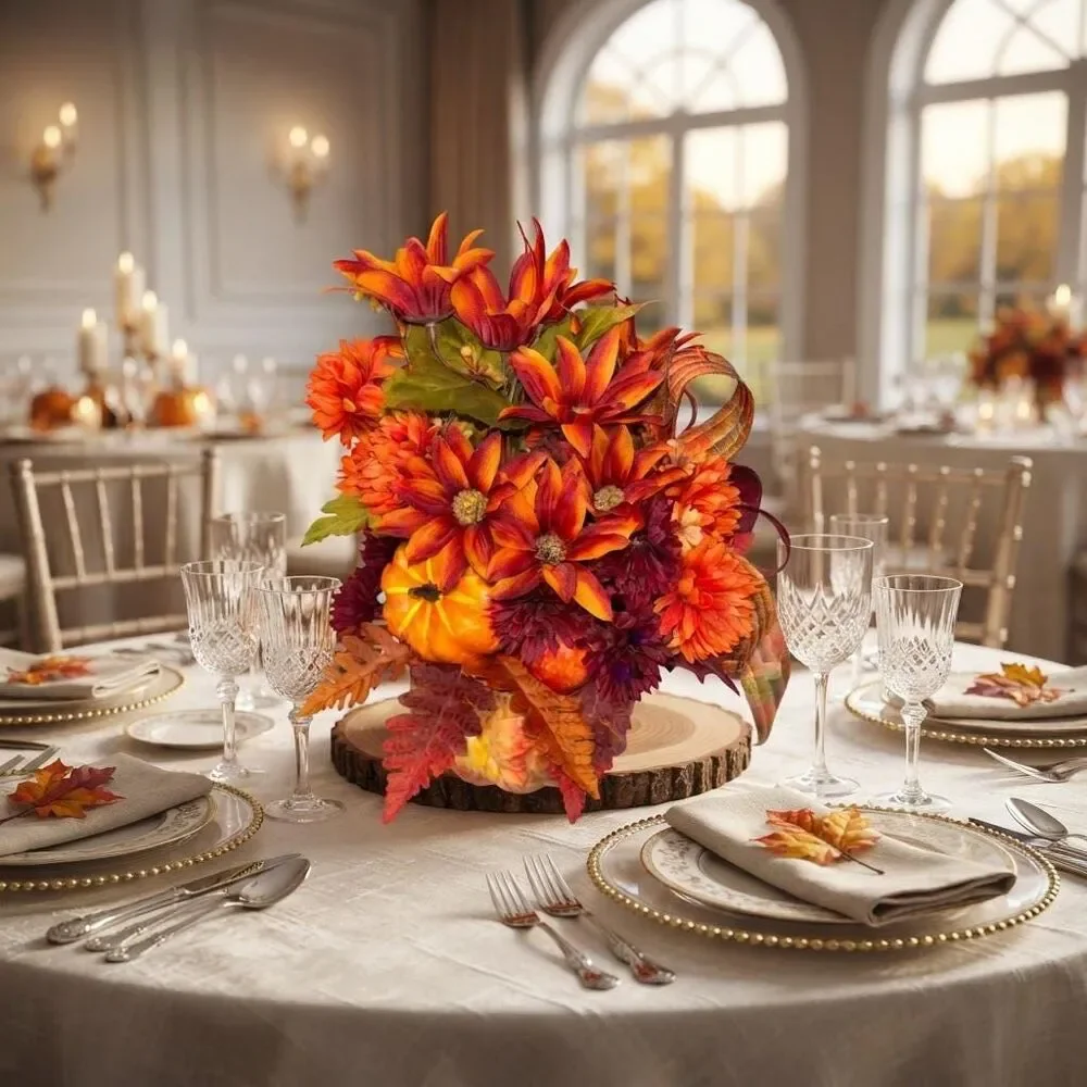 Fall Floral Pumpkin Centerpiece | Rustic Fall Floral Decor | Autumn  Arrangement